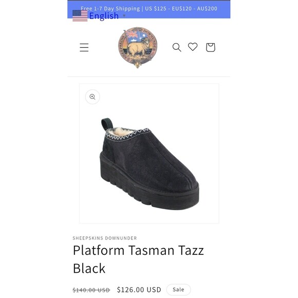 NWT Sheepskin Down Under Slippers Platform Tasman Tazz Black Women Size 10 - Picture 6 of 6